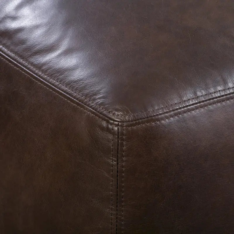 Poly & Bark Denver Leather Ottoman - Authentic Full Grain Italian Leather - image 36