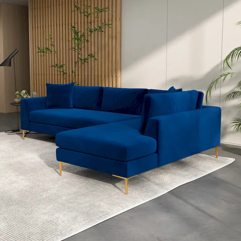 Mae Velvet Corner Sectional Sofa in Mid-Century Modern Style - image 12