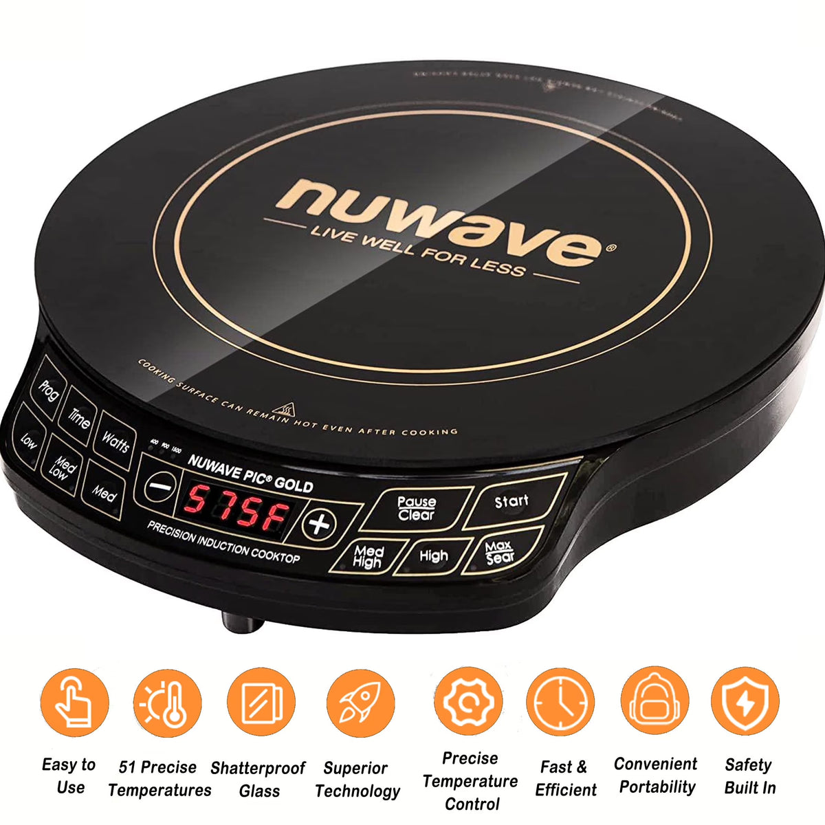 NuWave Electric Double Induction Cooktop 8- Portable Ultrathin with Sensor Touch Precision Induction Cooktop Burner, Home - image 3