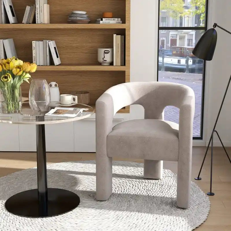 SEYNAR Contemporary Glam Velvet Dining Chair with Open-Back Design - image 6
