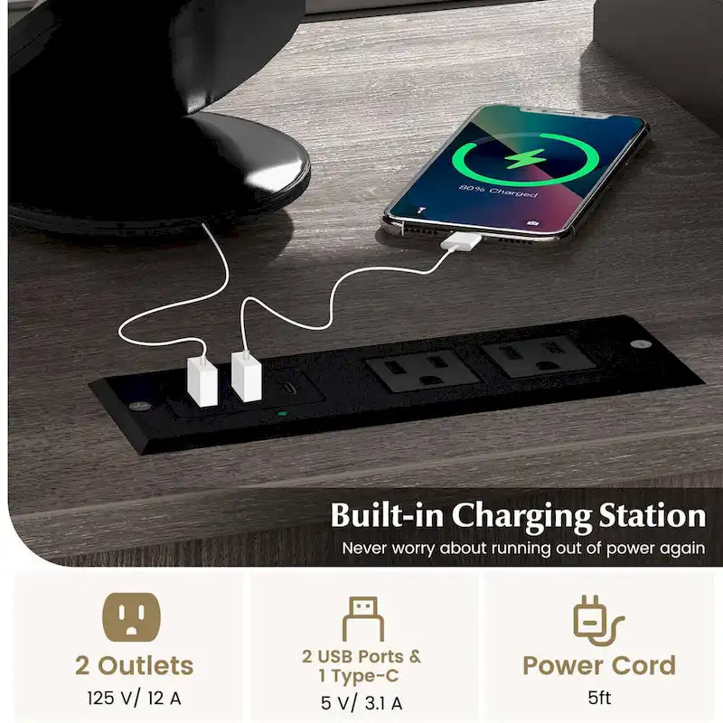 Costway Mobile File Cabinet with Charging Station & Cable - Learn More - image 20