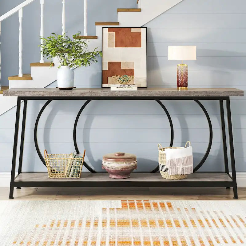 70.9-Inch Extra Long Narrow Console Table with Storage for Sofa or Couch - image 6