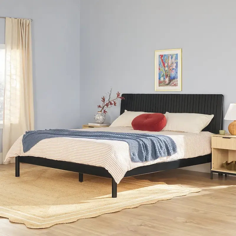 Modern King Bed with Slatted Headboard by Middlebrook Designs - image 5