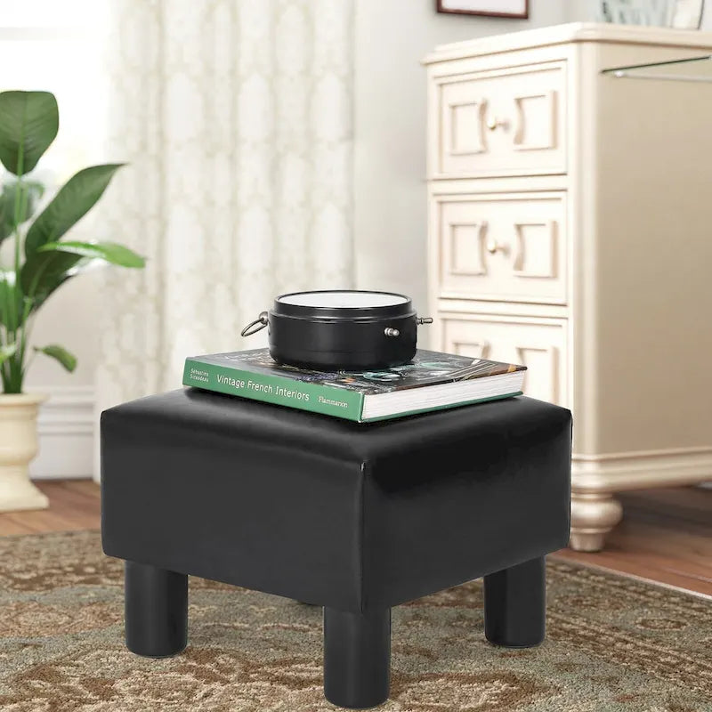 Adeco Faux Leather Footrest Ottoman with Plush Upholstery - image 15