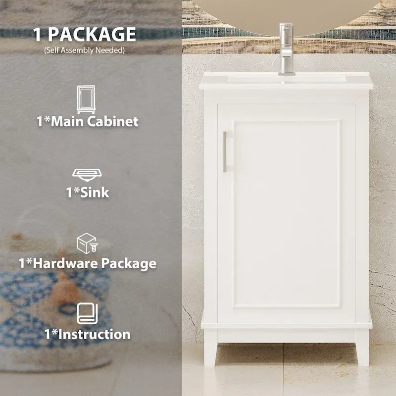 Contemporary 20-Inch Compact Bathroom Vanity Cabinet with Ceramic Sink - image 21