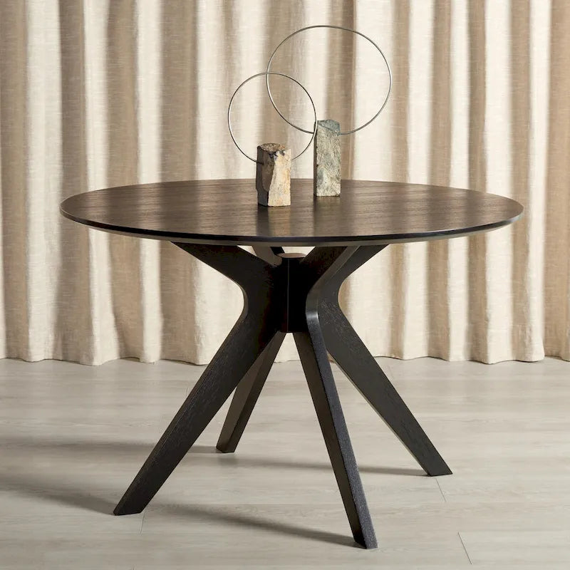 Round Dining Table with Wooden Base for Kitchen and Dining Room - image 3