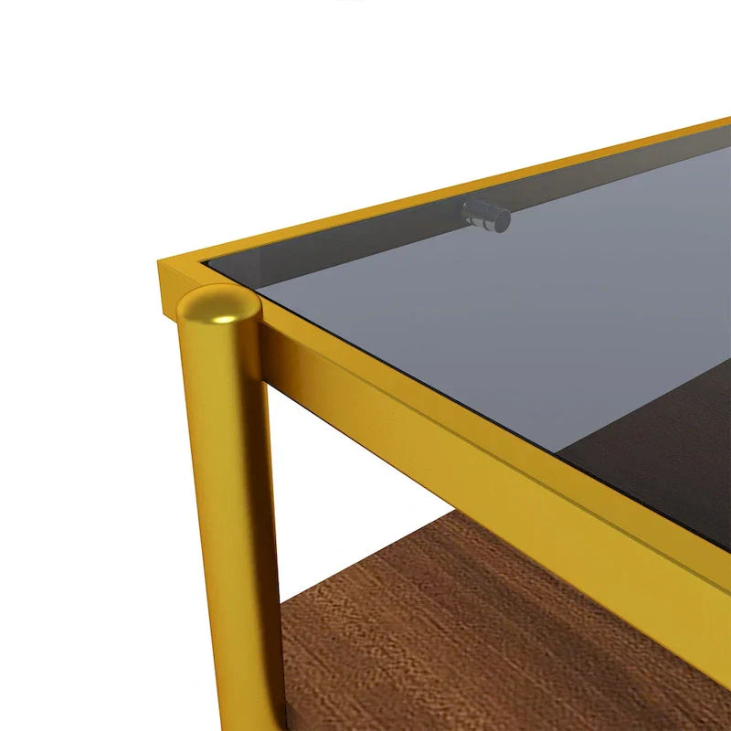 Modern Rectangular Coffee Table with Tempered Glass Surface for Living Room - image 20