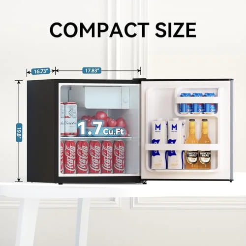 Frestec 1.7 Cu.Ft Mini Fridge with Freezer, Mini Fridge for Bedroom, Small Refrigerator, Dorm Refrigerators with Freezer, Compact Refrigerator for Office, Apartment, Dorm, Bedroom - image 4