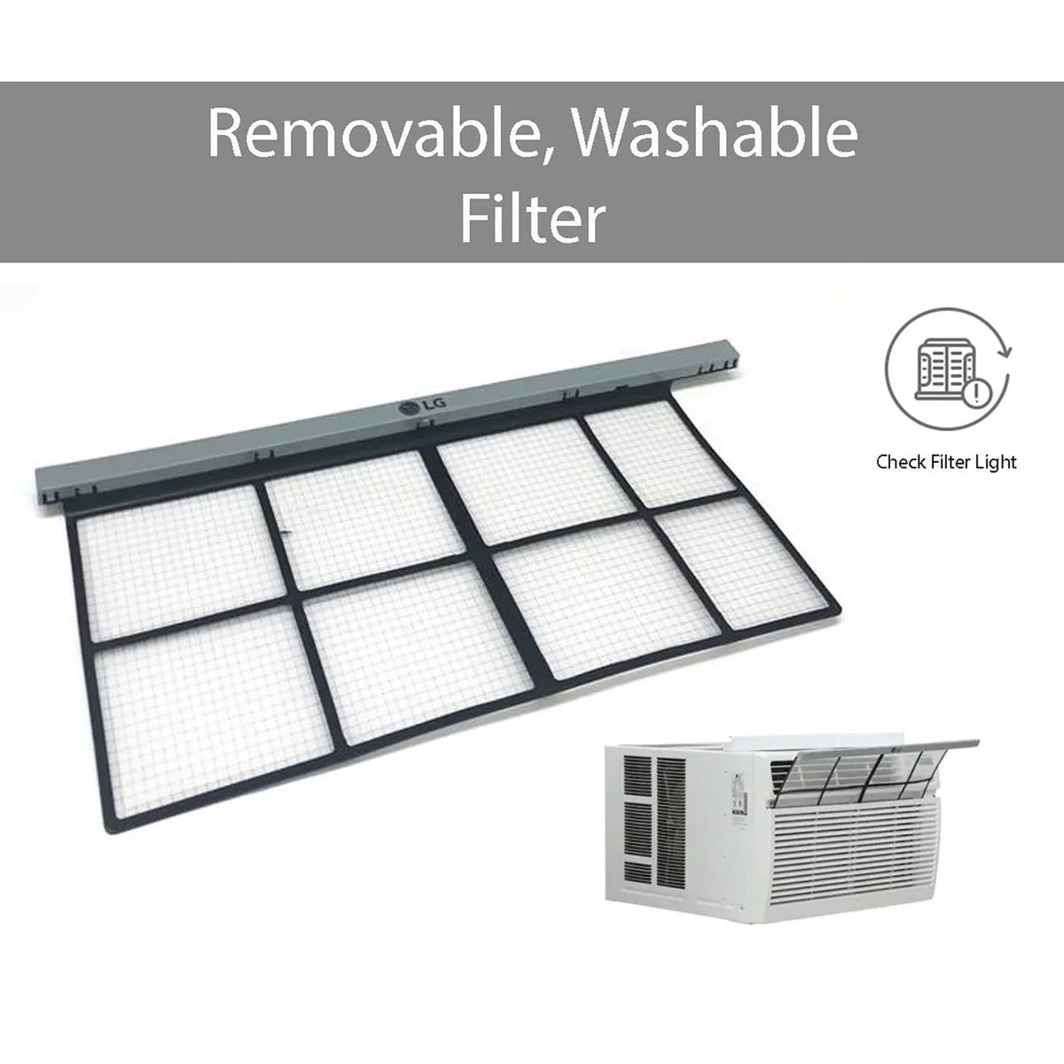 LG 8, 000 BTU 340 Sq Ft Window Air Conditioner with Remote Control, White, LW8016ER - image 7