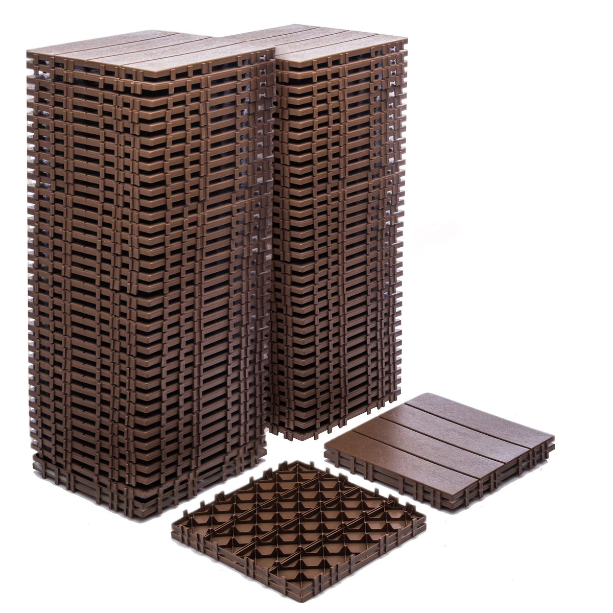 76 - Pack Plastic Interlocking Deck Tiles - 68.80 Sq.ft Outdoor Plastic Flooring Super Durable & Waterproof All - image 3