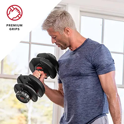 552 Adjustable Dumbbells Pair, 5-52.5 lbs, Space-Saving Home Gym Equipment - image 2