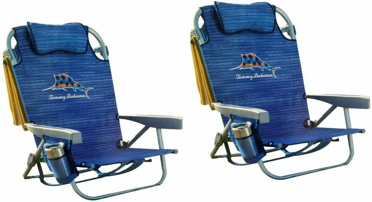 Tommy Bahama Backpack Beach Chairs - (2 PACK Blue ) - image 1