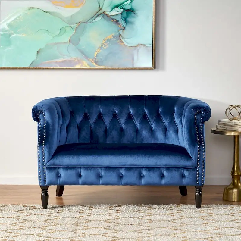 Milani Velvet Tufted Scroll Arm Loveseat by Christopher Knight Home - image 20
