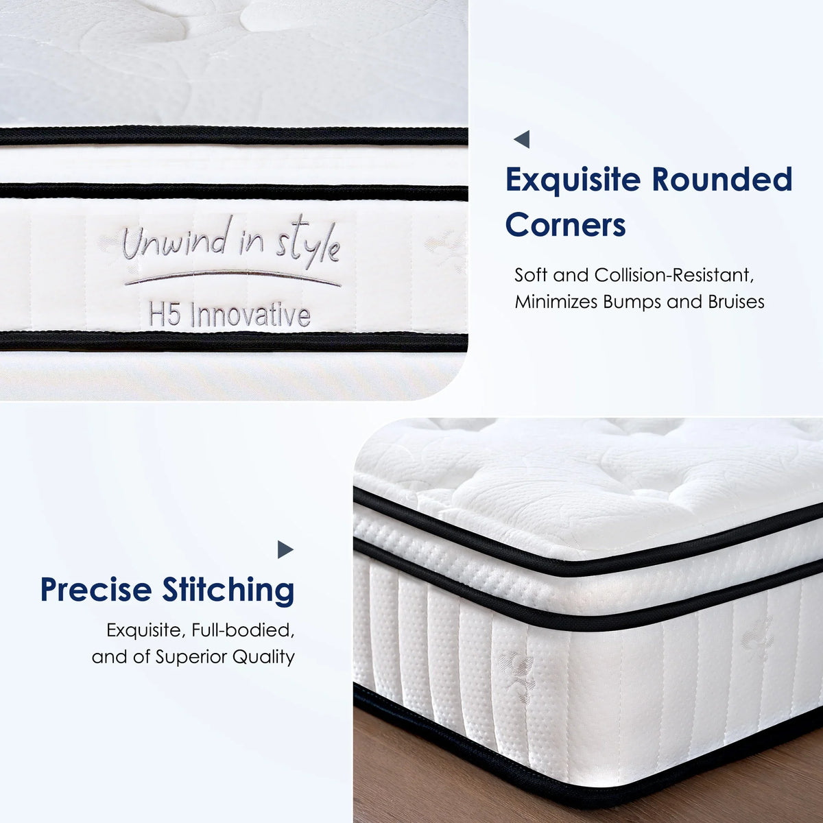 Queen Mattress, PAPROOS 12 Inch Hybrid Mattress in a Box, Individual Pocket Spring Mattress with Full Support, Cool Queen Size Mattress with Breathable Knitted Fabric, Medium Firm, CertiPUR-US, White - image 9