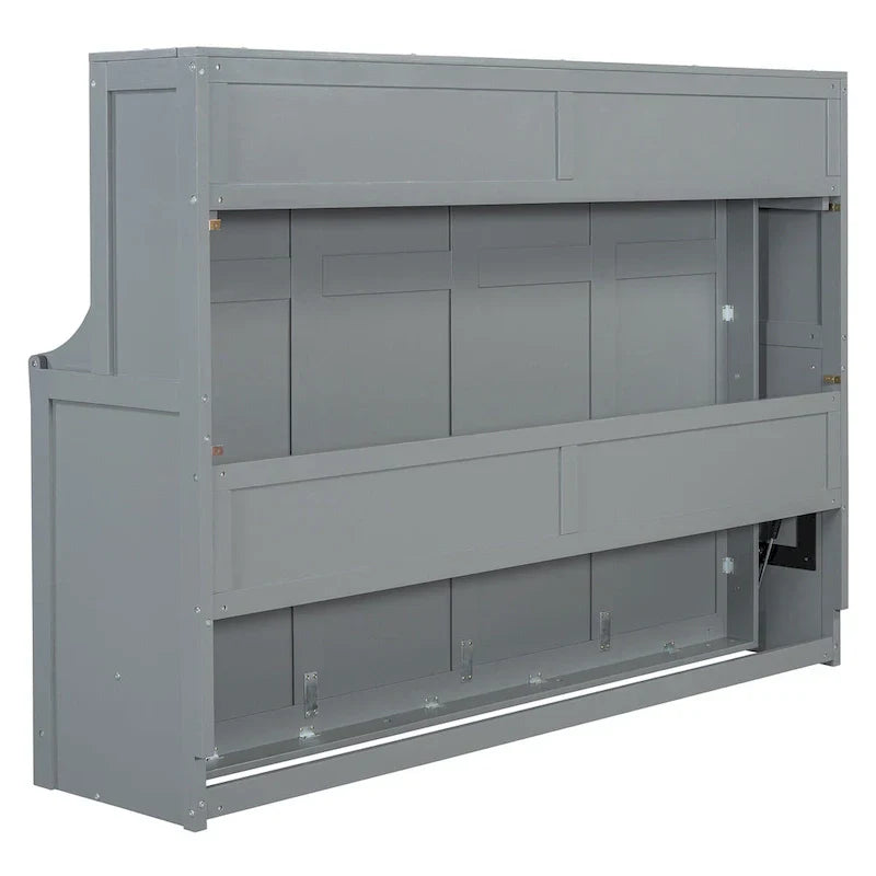 Queen/Full Size Murphy Bed with Hydraulic Lift and Integrated Desk Design - image 8