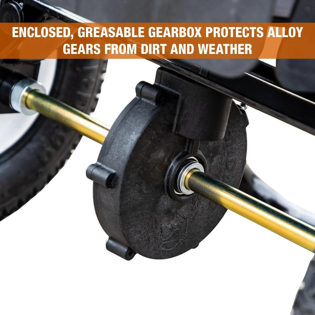 Walk Behind Push Spreader, 100lb Capacity, For Salt, Ice & Snow Melt, Included Grate & Cover With Enclosed Gearbox for Protection. - image 9