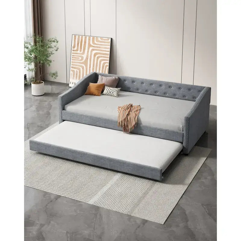 Christopher Knight Home Bennett Tufted Daybed Sofa with Storage Drawers and Stylish Curved Arms - image 2