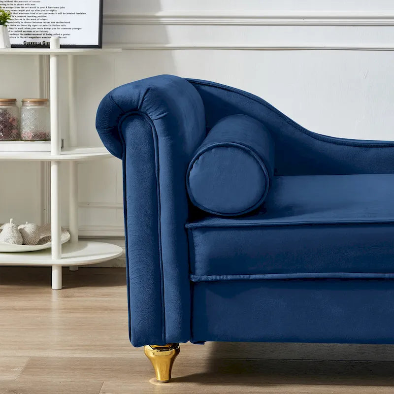 Contemporary Velvet Chaise Lounge Chair with Storage - image 22