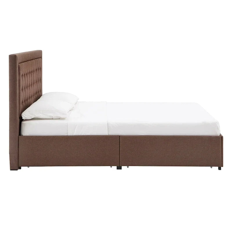 iNSPIRE Q Classic Arlert Tufted Linen Headboard Storage Platform Bed - image 5