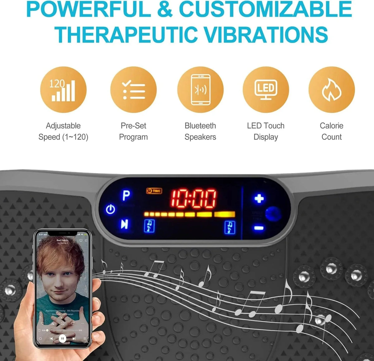 Vibration Plate Fitness Platform Exercise Machine Vibrating Lymphatic Drainage Shaking Full Body Shaker Workout Vibrate Stand Shake Board Sport Gym for Weight Loss Fat Burner for Women Men - image 11