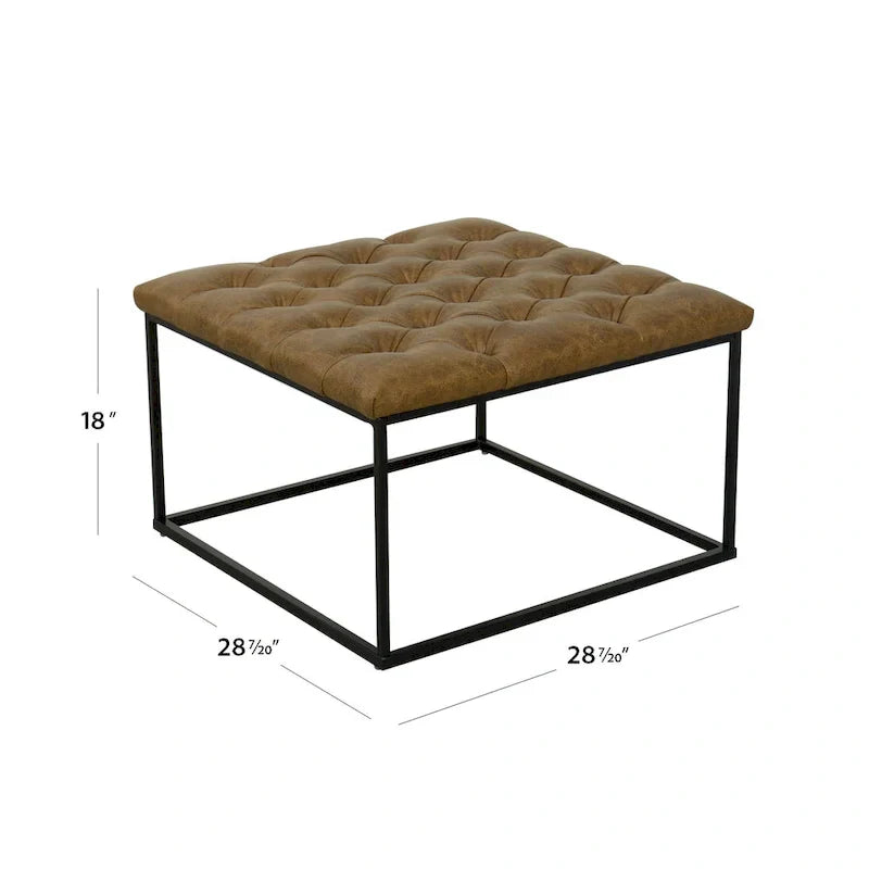 HomePop Draper Square Upholstered Cocktail Ottoman with Button-Tufted Top - image 9
