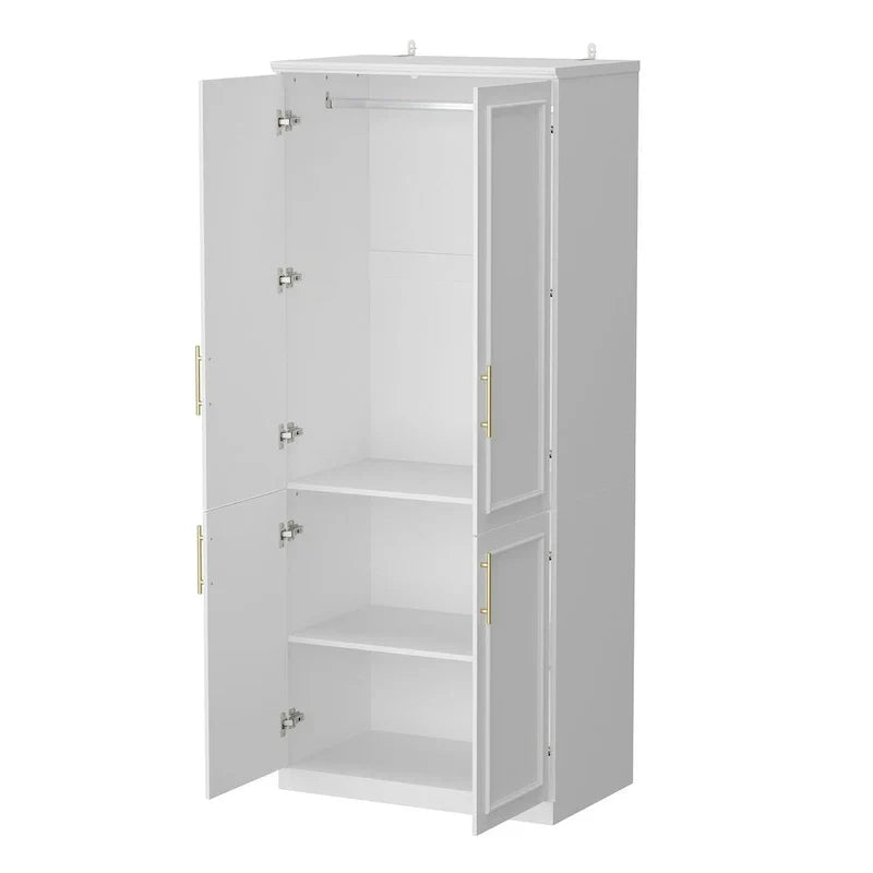 74.8-Inch Tall Large Modular Wardrobe Closet with Glass Doors - image 32