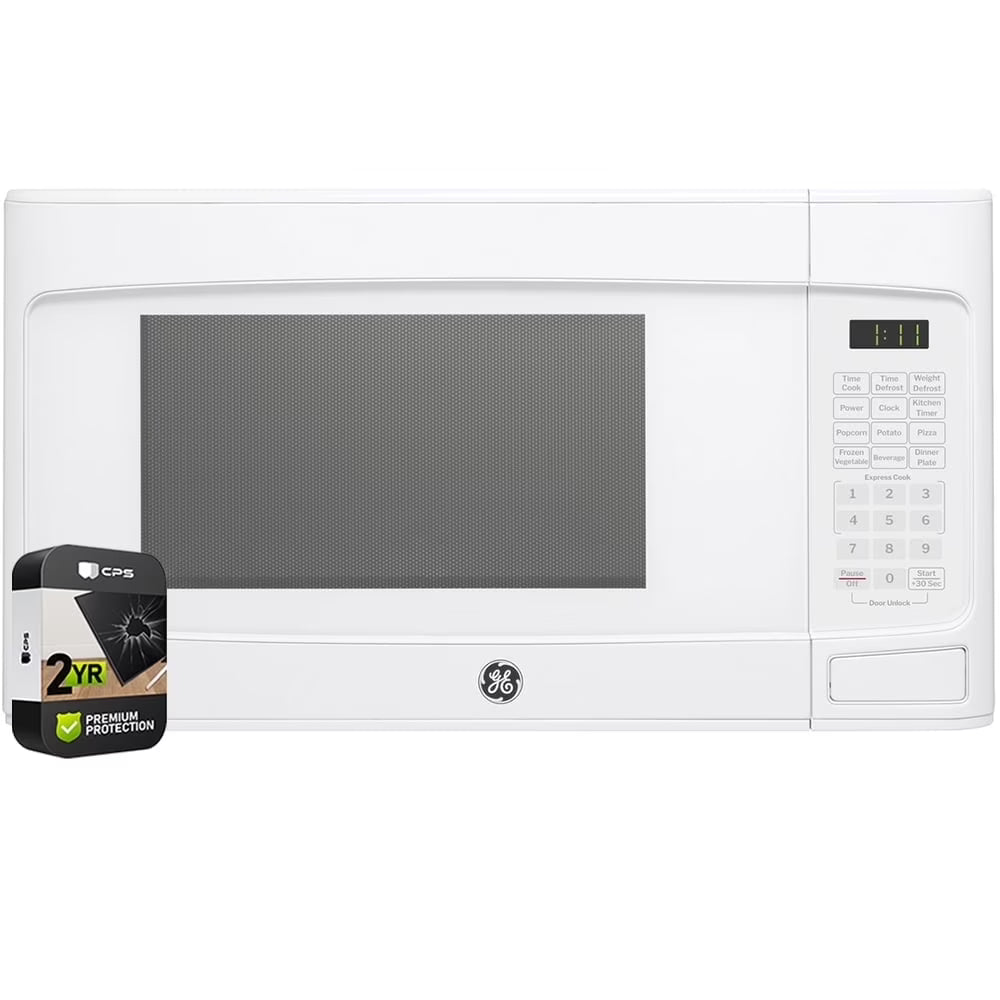 GE GCST11N1WSS 1.1 cu. ft. Countertop Microwave Oven 950 Watts Stainless Steel Bundle with 2 YR CPS Enhanced Protection Pack - image 5