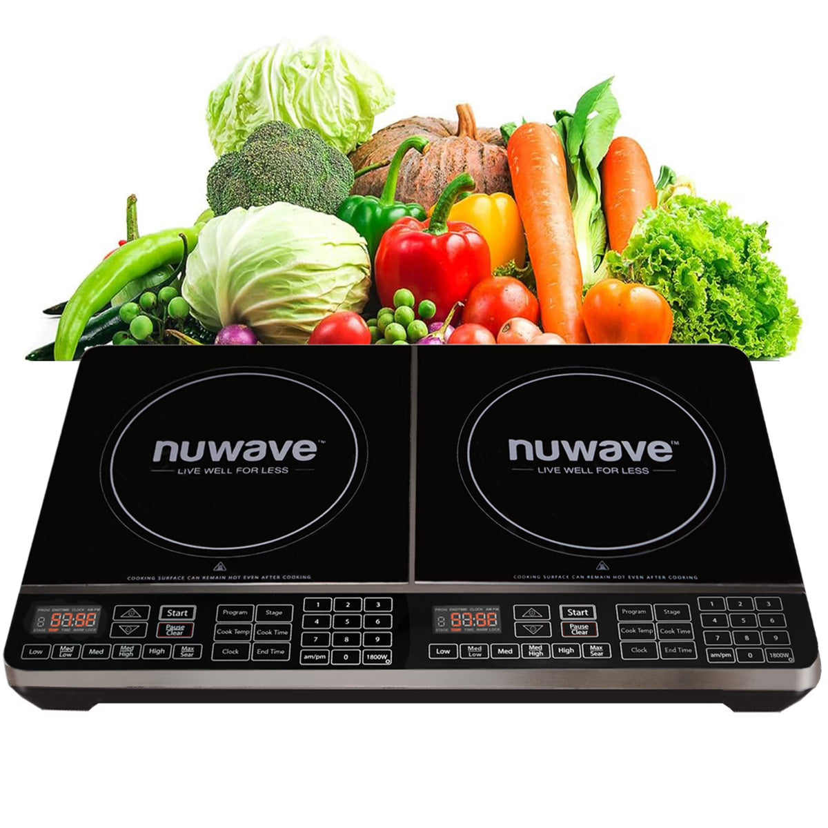 NuWave Electric Double Induction Cooktop 8- Portable Ultrathin with Sensor Touch Precision Induction Cooktop Burner, Home - image 1