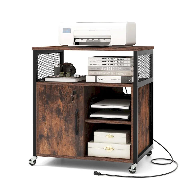 Costway Mobile File Cabinet with Charging Station & Cable - Learn More - image 1