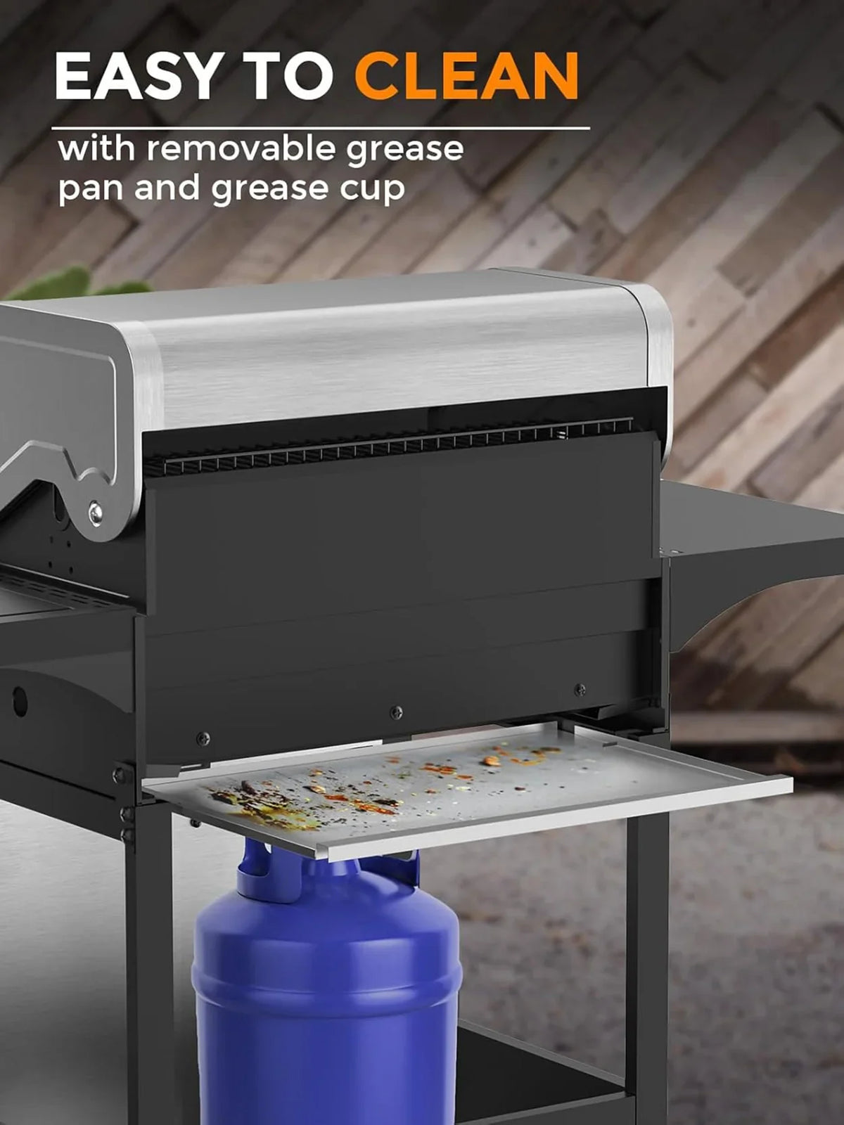 4-Burner BBQ Propane Gas Grill, 44000 BTU - image 7
