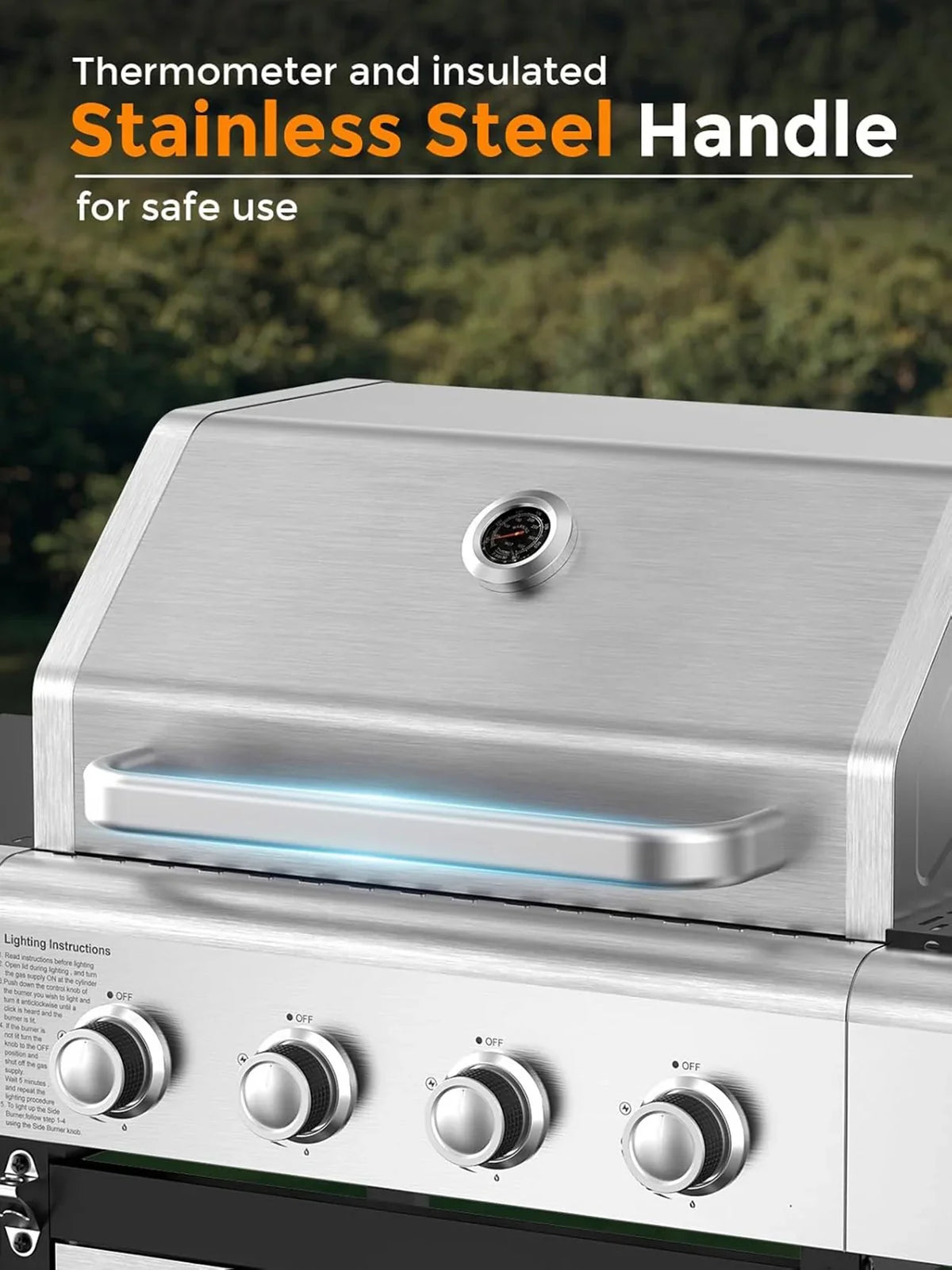 4-Burner BBQ Propane Gas Grill, 44000 BTU - image 9