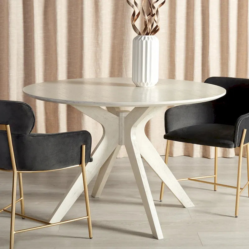 Round Dining Table with Wooden Base for Kitchen and Dining Room - image 6