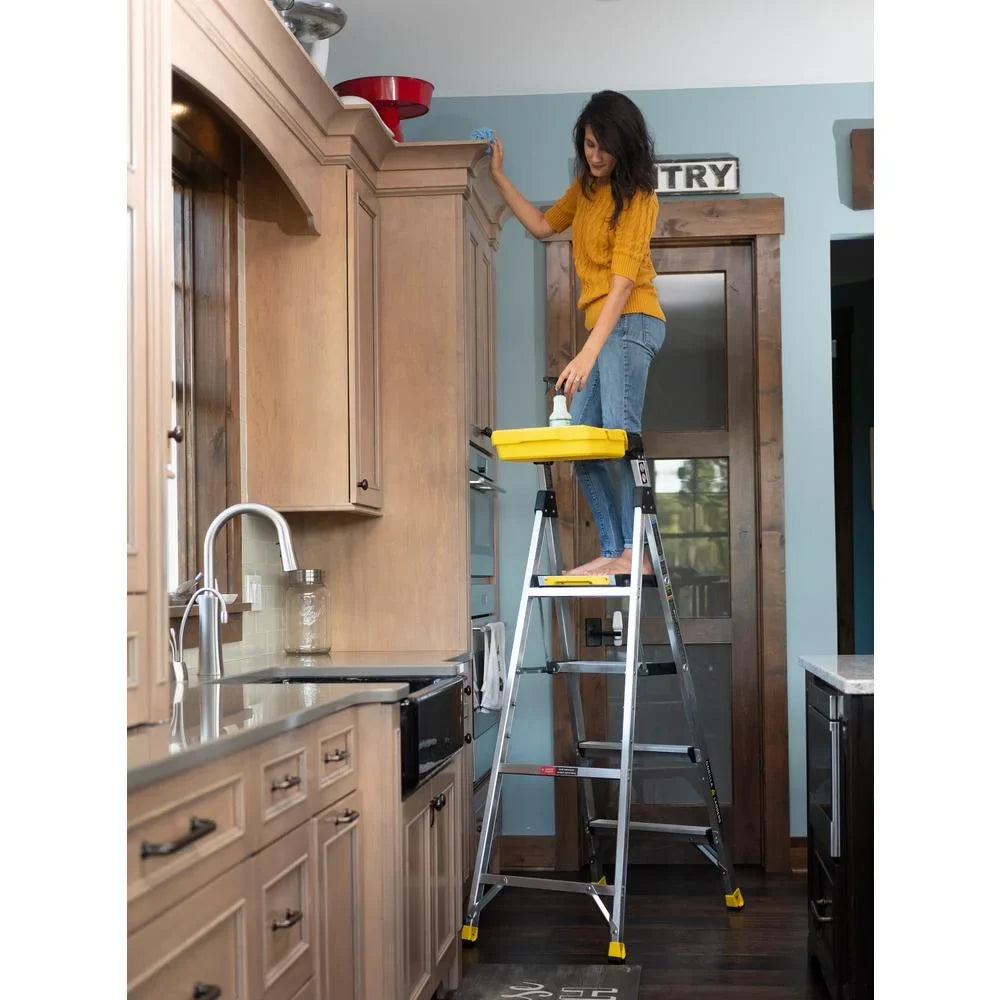 Gorilla Ladders Removable Dual Platform Heavy Duty Ladder with Project Bucket, 5.5 Ft, Aluminum, Multicolor - image 6