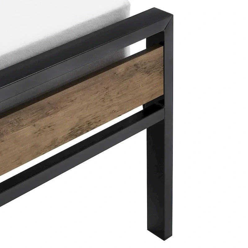Aabira Low Profile Metal Platform Bed with Wooden Finish Panels by iNSPIRE Q Classic - image 11