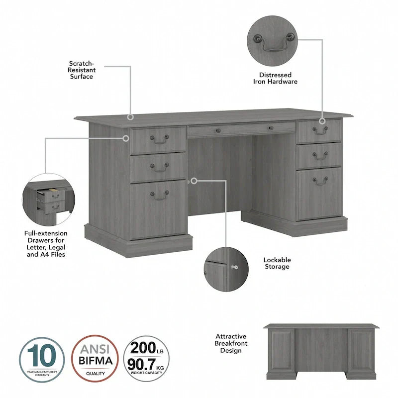 Saratoga Executive Desk with Drawers and Storage by Bush Furniture - image 26