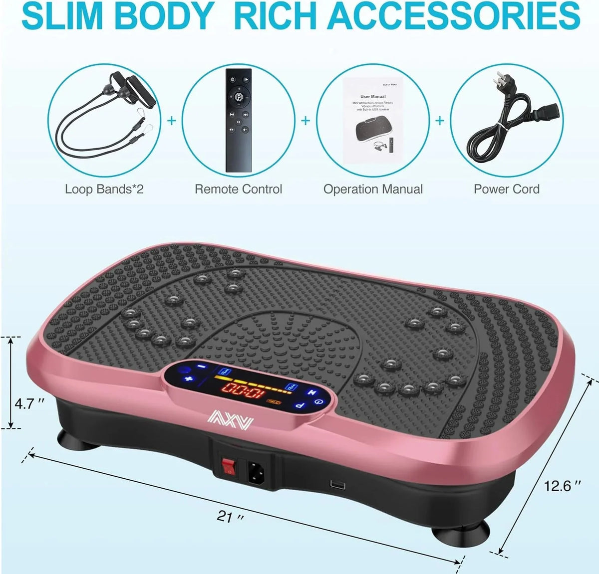 Vibration Plate Fitness Platform Exercise Machine Vibrating Lymphatic Drainage Shaking Full Body Shaker Workout Vibrate Stand Shake Board Sport Gym for Weight Loss Fat Burner for Women Men - image 45