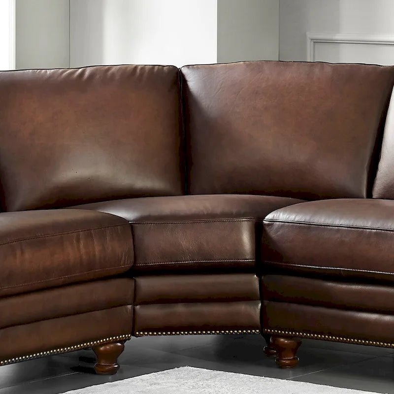 Hydeline Belfast L-Shaped Sectional Sofa in Top Grain Leather - image 3
