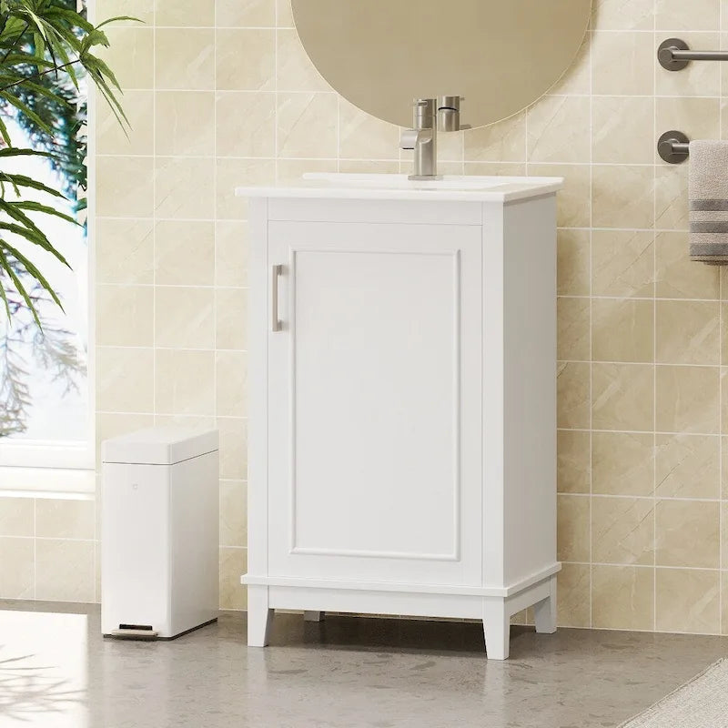 Contemporary 20-Inch Compact Bathroom Vanity Cabinet with Ceramic Sink - image 13