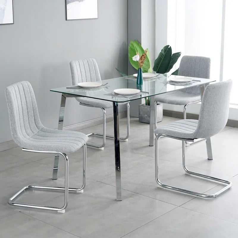 4-Piece Modern Dining Chair Set with Metal Legs - image 11