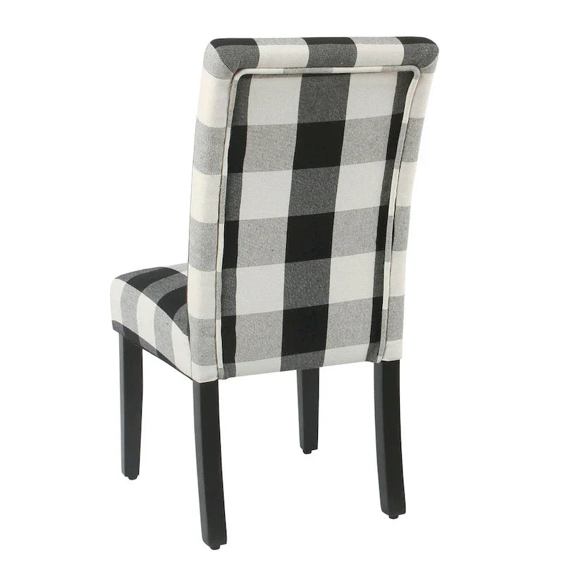Set of 2 HomePop Black Plaid Parsons Dining Chairs - image 14