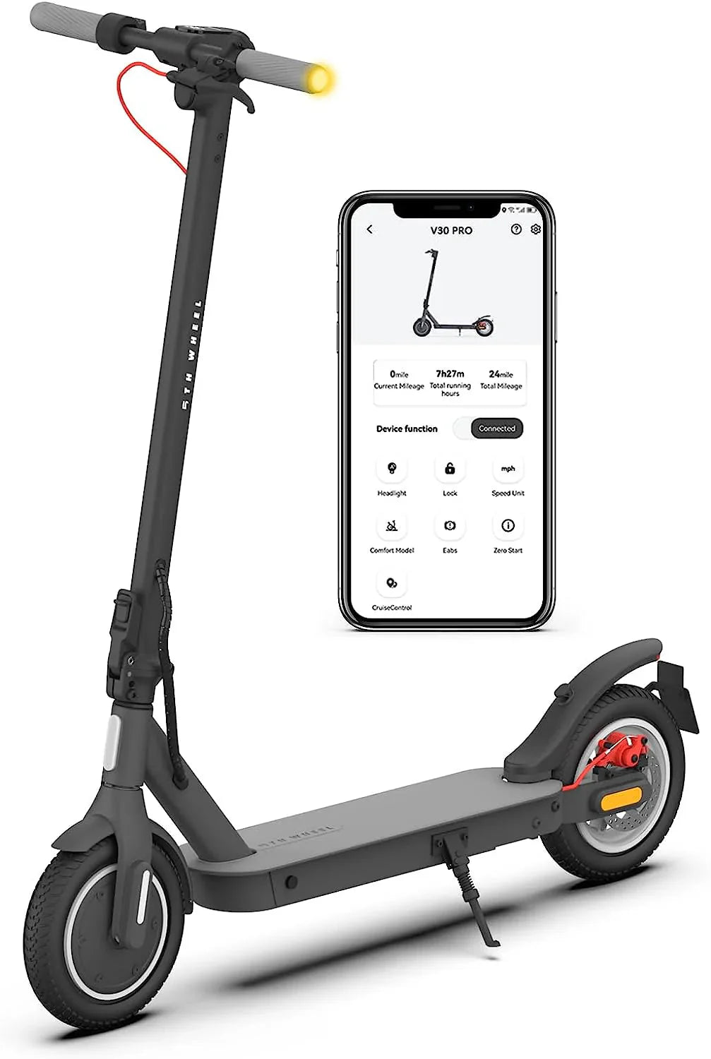 5TH WHEEL Foldable Electric Scooter with Turn Signals for Adults - image 1