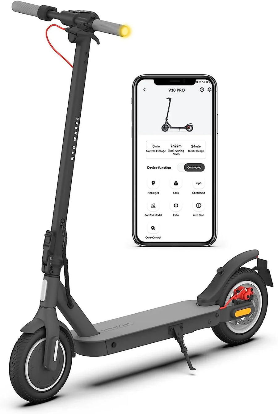 5TH WHEEL Foldable Electric Scooter with Turn Signals for Adults - image 1