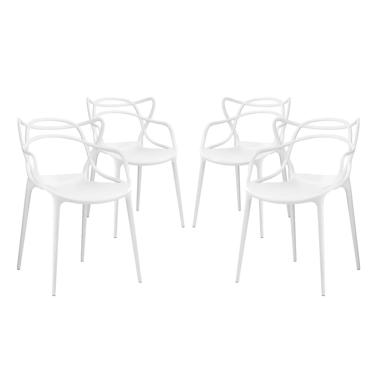 Modway Entangled Dining Set Set of 4 in White - image 2