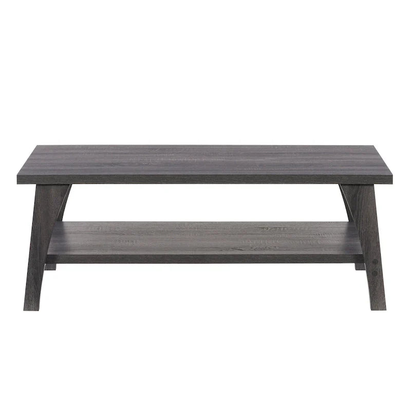 Dark Grey Hollywood Coffee Table with Storage Shelf - image 5