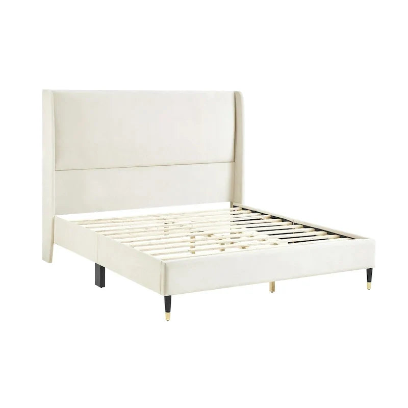 Roundhill Furniture Rozitta Upholstered Wingback Bed with Platform Design - image 18