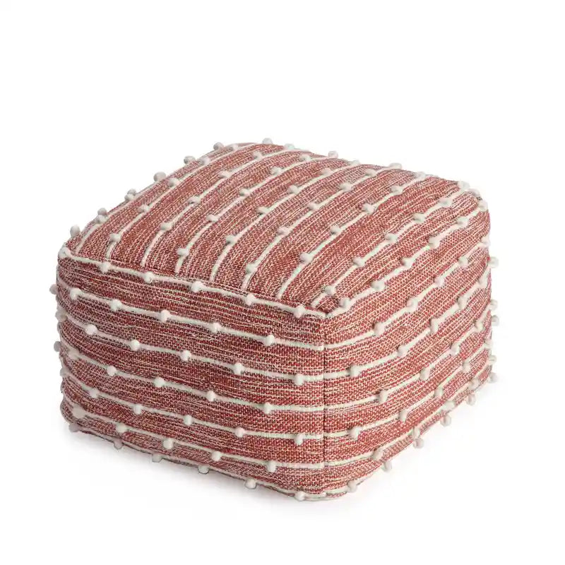 Handmade 22-Inch Square Pouf Ottoman by Jani Surin - Versatile Footrest for Living Room, Bedroom, Nursery, and Kids' Room - image 1