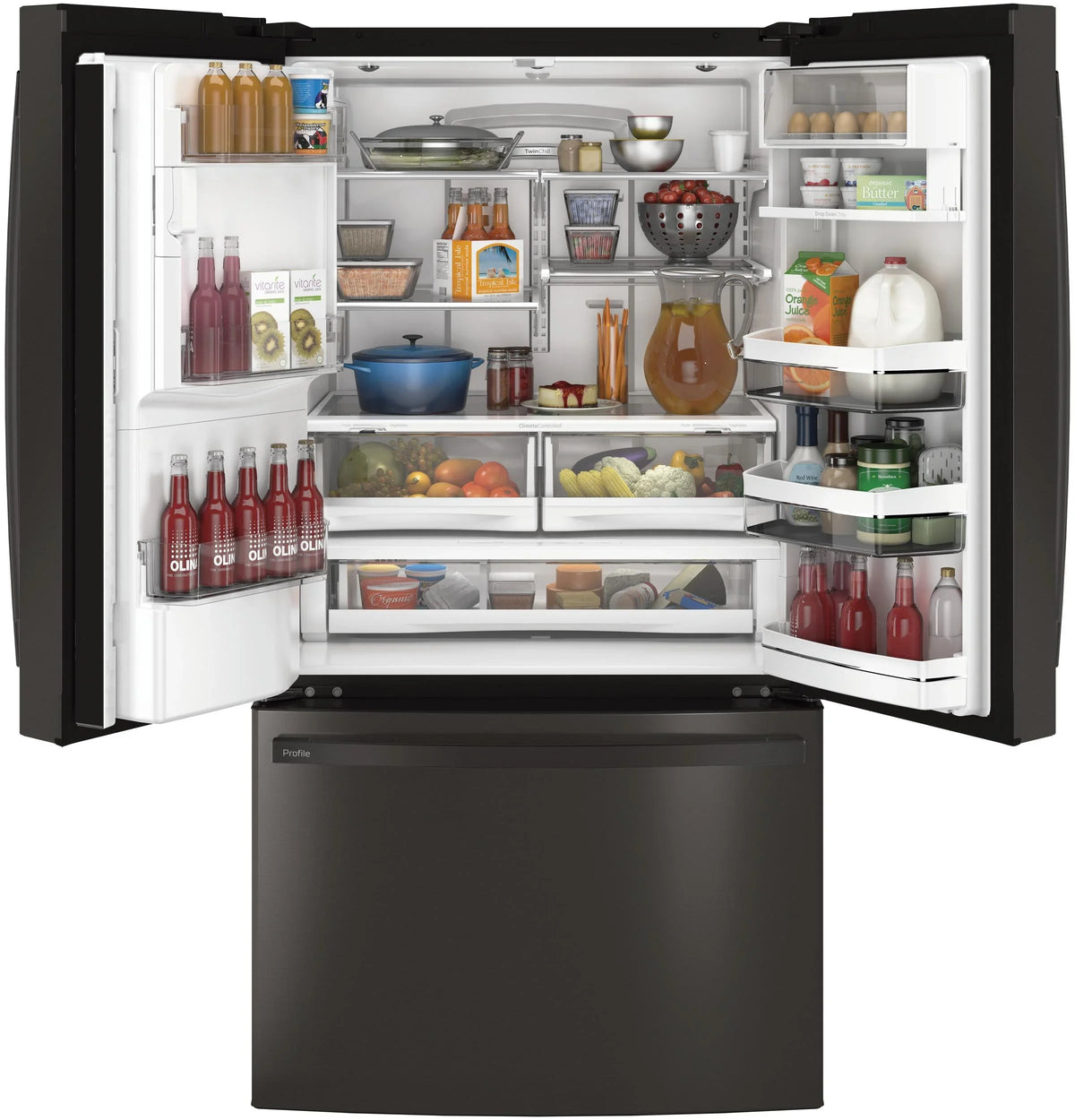 GE Appliances PFE28KBLTS 36 Inch French Door Refrigerator Black Stainless Steel - image 2