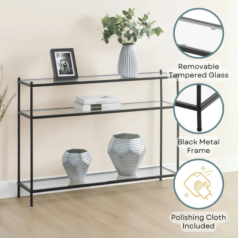 Royal Crest 3-Tier Glass Console Table by Convenience Concepts - image 9