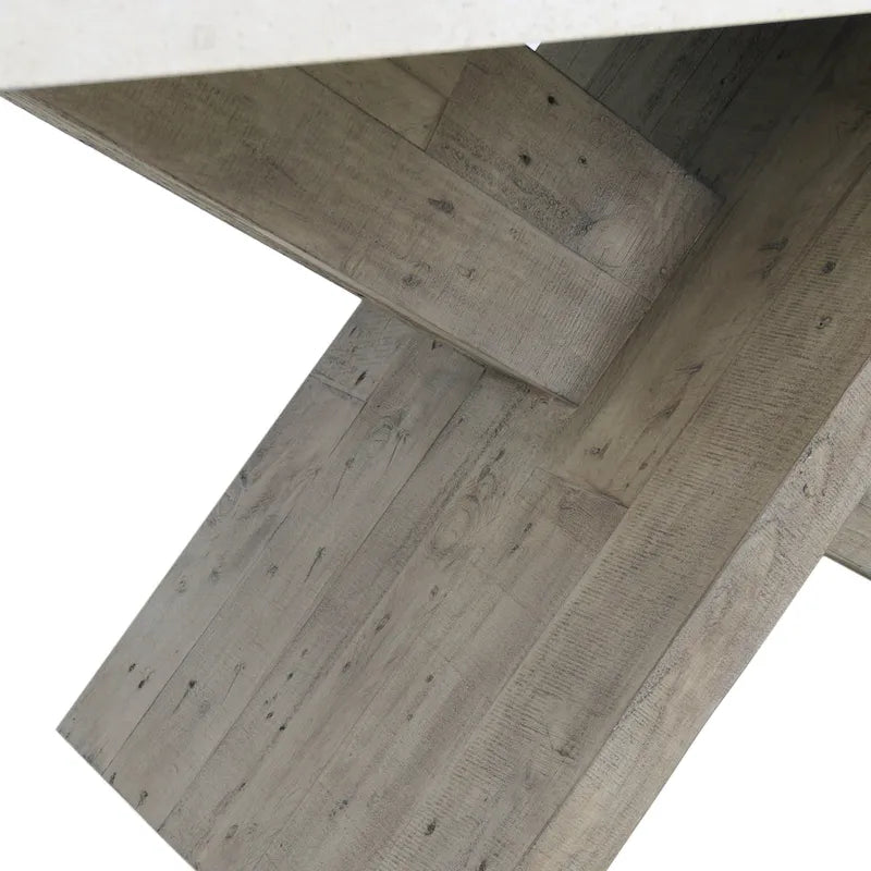 Modern Dining Table with Concrete Top and X Shape Base - image 6