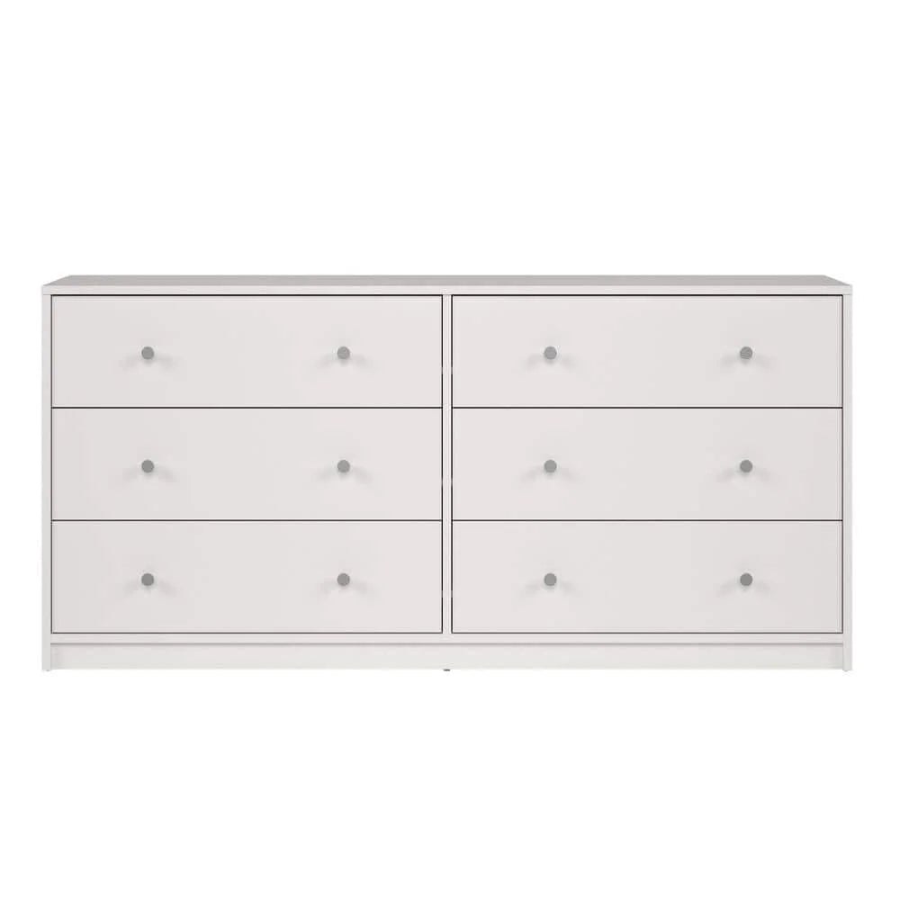 Portland 6-Drawer Double Dresser in White 26.89 in. H x 56.34 in. W x 12.46 in. D - image 3